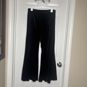 Umgee Women Flare Pants Velvet Black Size Large